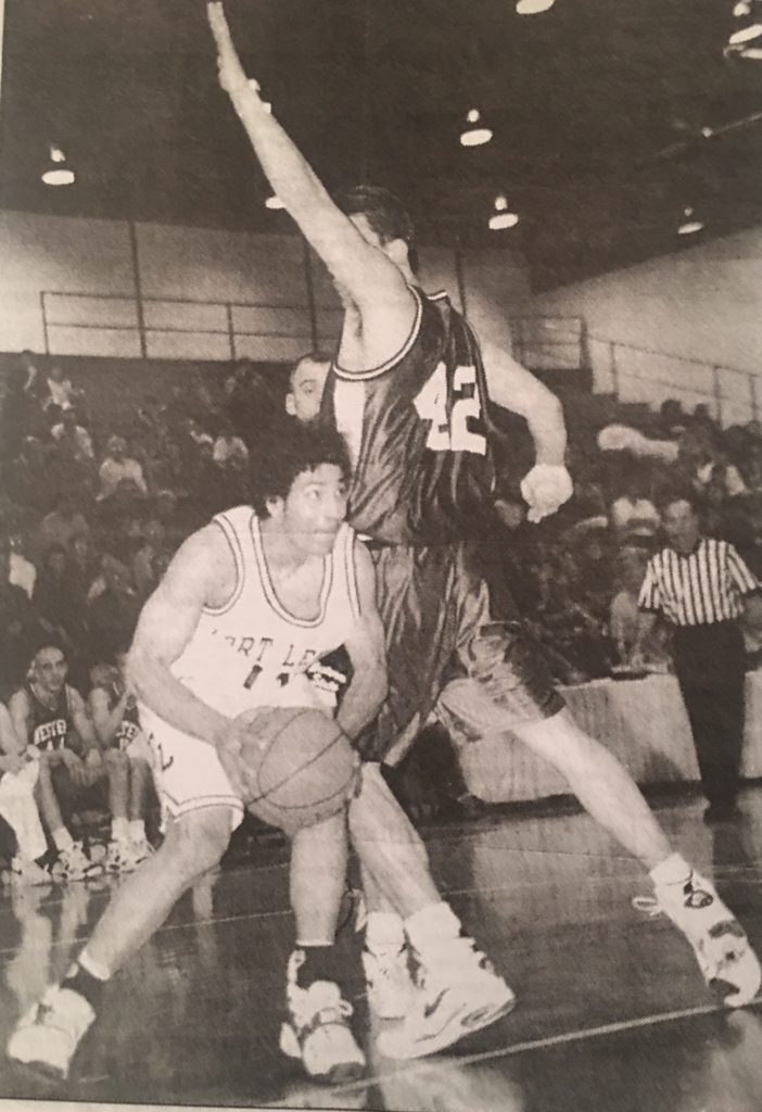Basketball training program in action